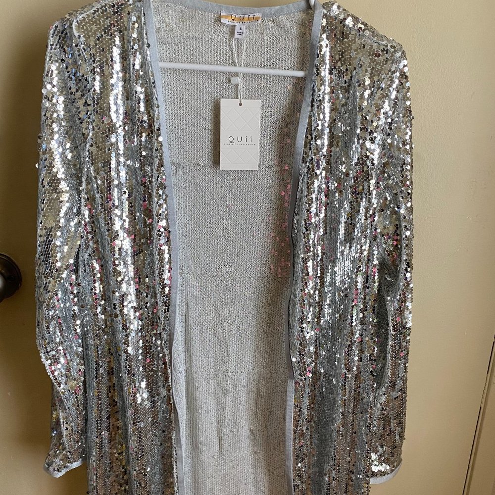 Silver Sequin Duster